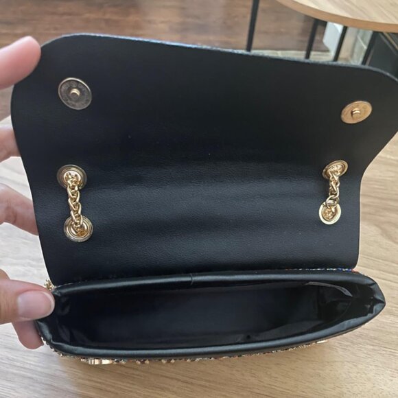 Sparkly Rhinestones Clutch Purses Crossbody Bag with Chain for Wedding Party - Picture 8 of 11